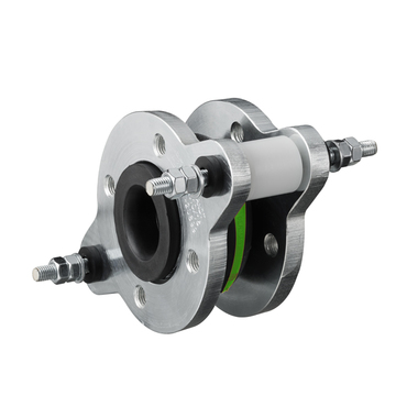 Compensator type 49 colour green - flanges - stainless steel - model “C” with movement limiters
